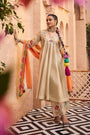 Ivory And Golden Tissue Kurta