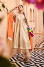 Ivory And Golden Tissue Kurta
