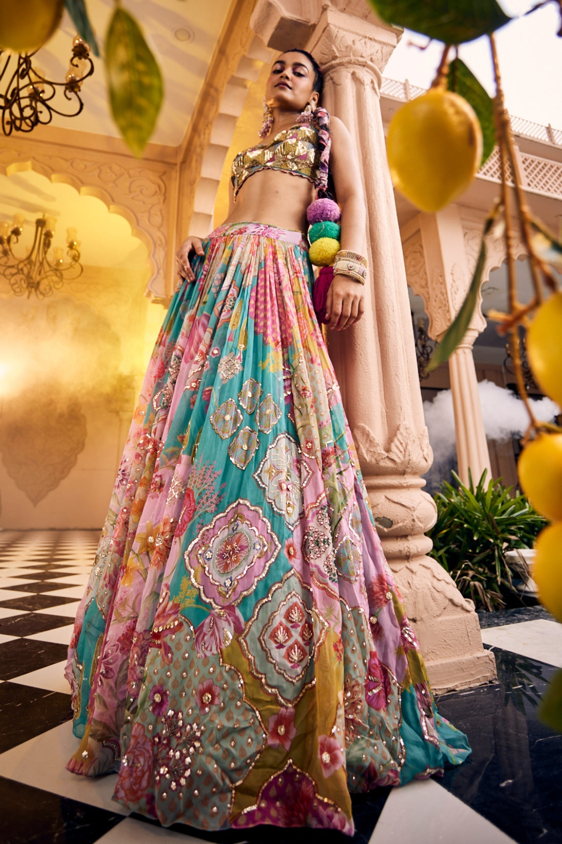 This Ensemble Features A Heavy Embroidered Lehenga