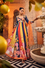 Multi-Colored Printed Sweetheart Neck Embroidered Anarkali Set