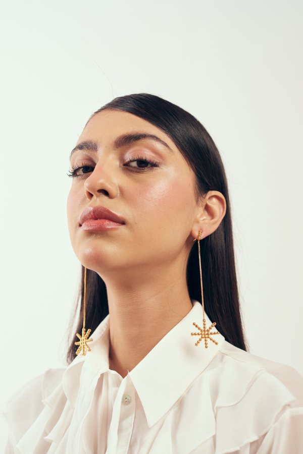 22kt gold plated 2 in 1 earrings