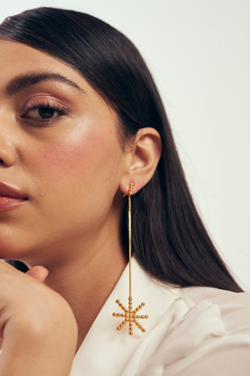 22kt gold plated 2 in 1 earrings