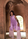 Lilac Floral Tunic & Shimmering Sharara Set