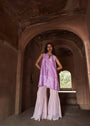 Lilac Floral Tunic & Shimmering Sharara Set