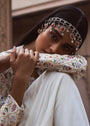 Handwork Mirza Jacket Set with Ivory Dhoti