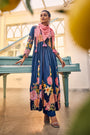 Peacock Blue Printed Kurta Set