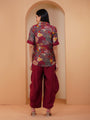 Urban Achkan Floral Maroon