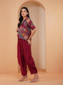 Urban Achkan Floral Maroon