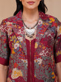 Urban Achkan Floral Maroon