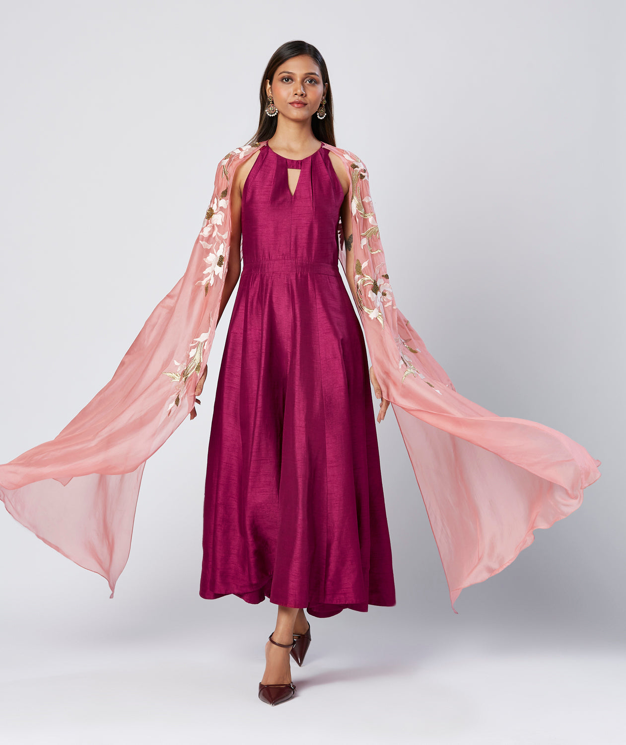 Malli - Versatile Halter Dress + Cape Shawl