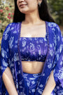 Violet Lotus Print Cape Set