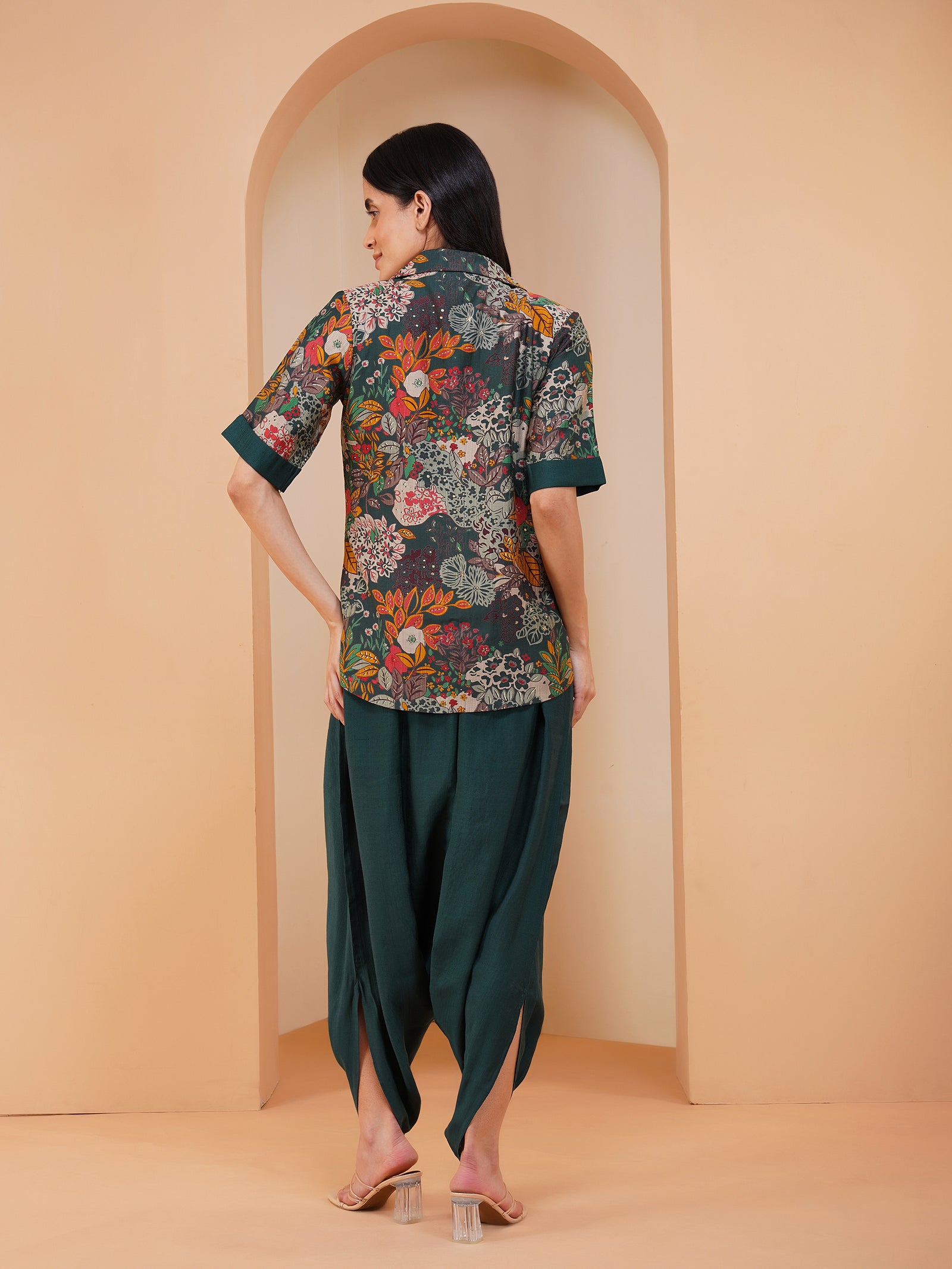 Achkan Nirvaana Floral green