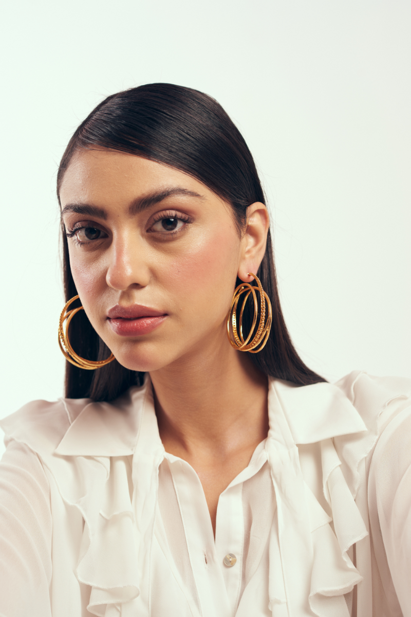 22kt gold plated 3 layer hoops