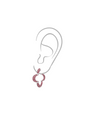 22kt chrome plated hoops with pink prong set crystals