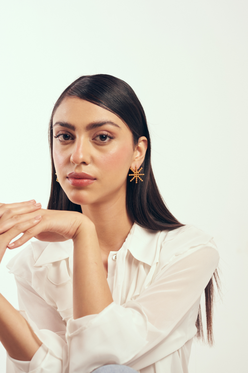 22kt gold plated handcrafted stud earrings