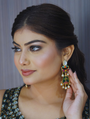 Moissanite Glass Navratna Earrings