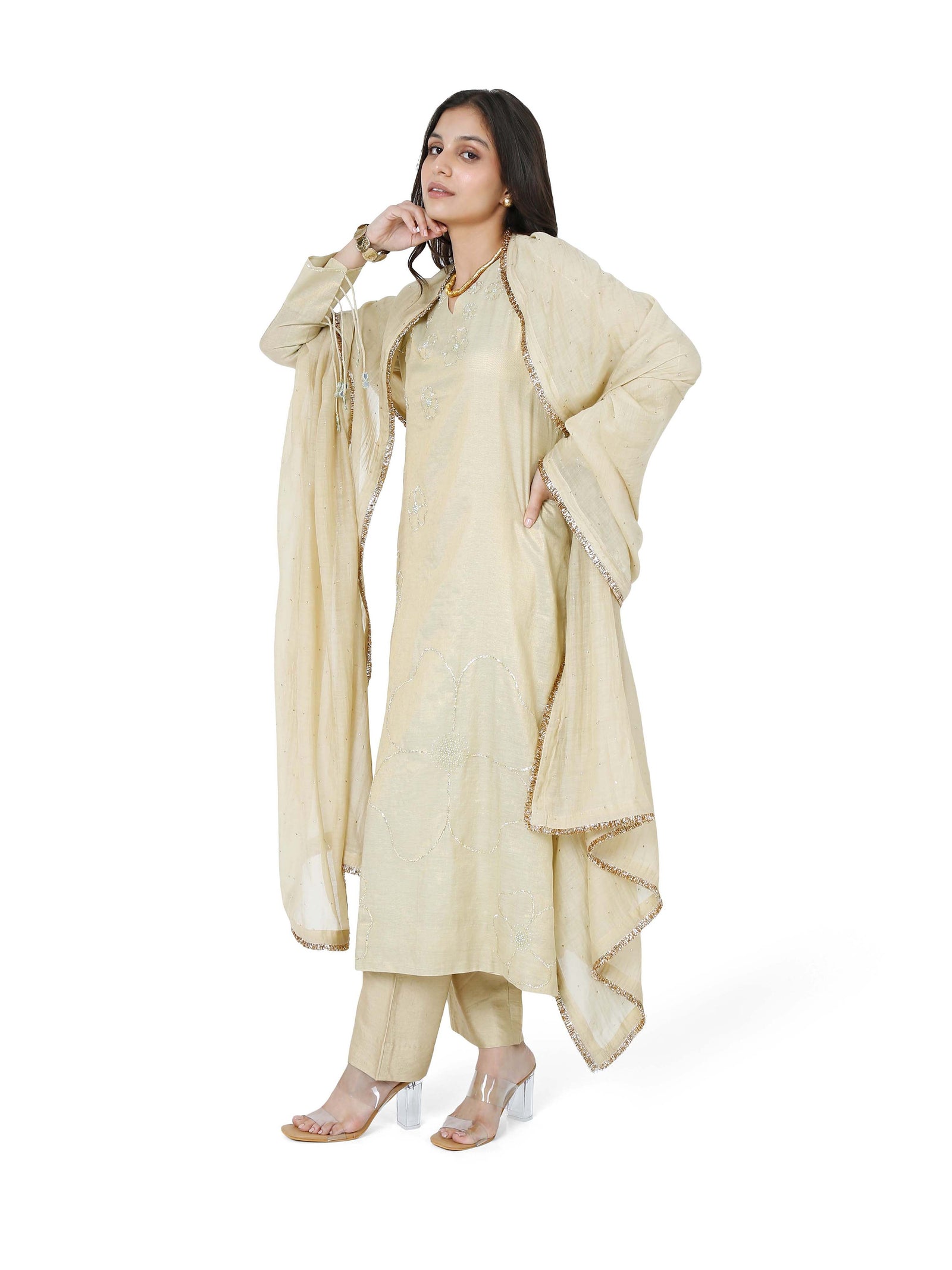 Tissue Pita Kurta Set