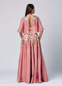 Tiana - Panelled Cocktail Skirt + Feather Crop Top