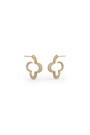 22kt gold plated hoops with white prong set crystals