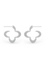 22kt chrome plated statement hoops with white prong set crystals