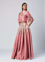 Tiana - Panelled Cocktail Skirt + Feather Crop Top