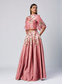 Tiana - Panelled Cocktail Skirt + Feather Crop Top