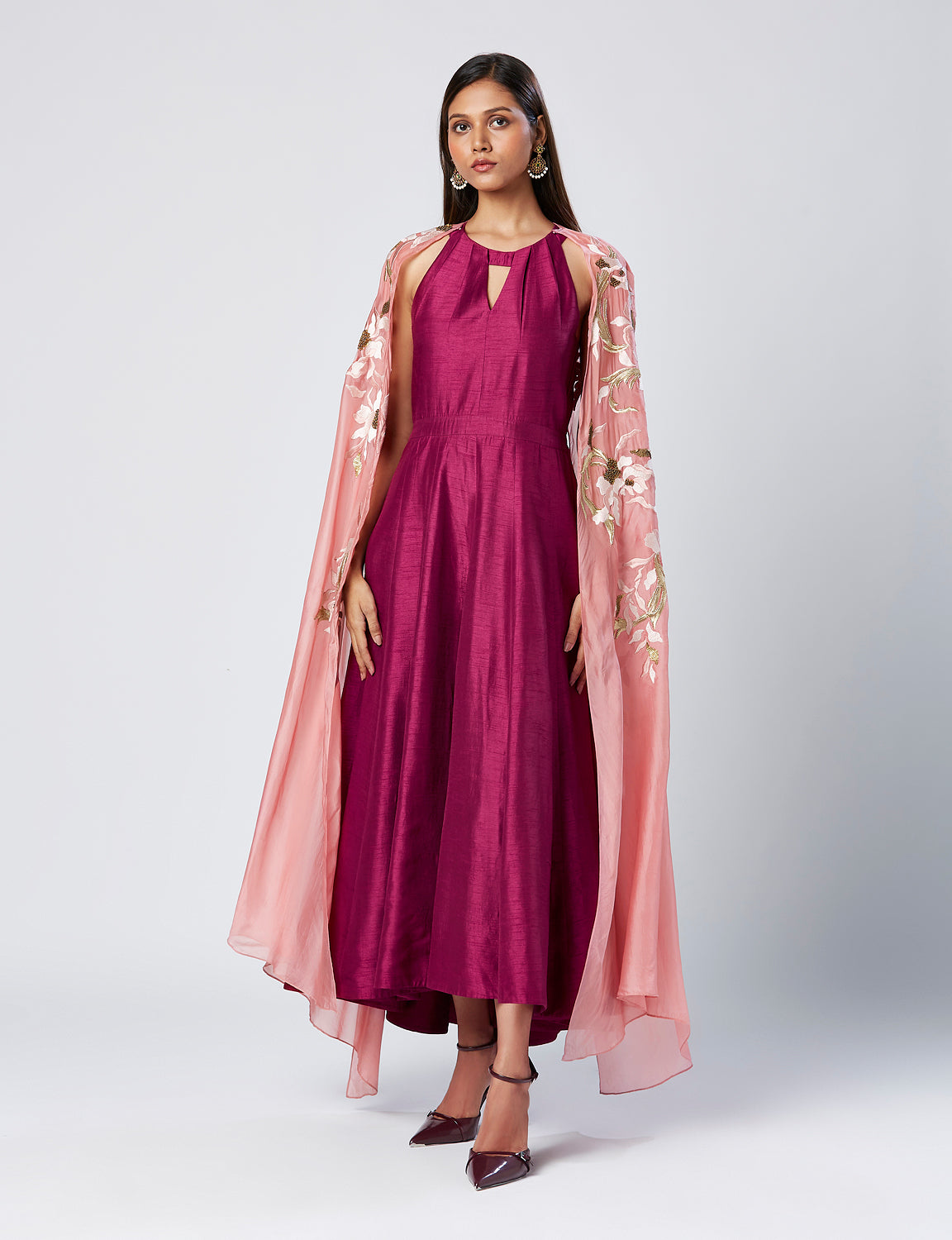 Malli - Versatile Halter Dress + Cape Shawl