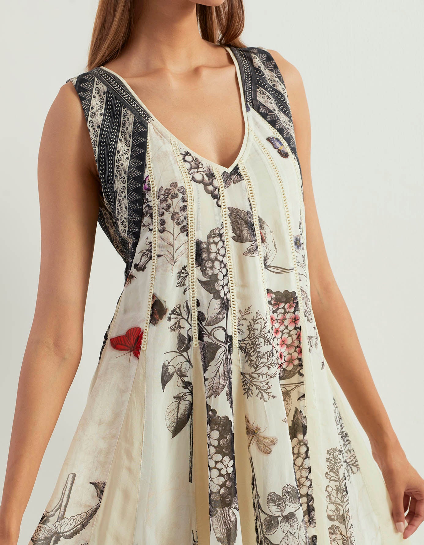 Saaya printed panelled tunic