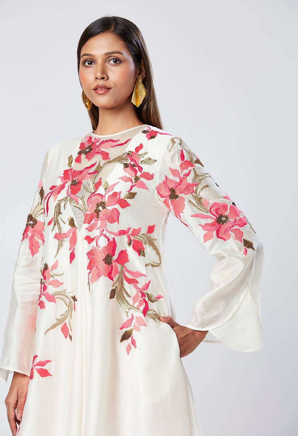 Eira - Coral Floral Tunic + Pant Set