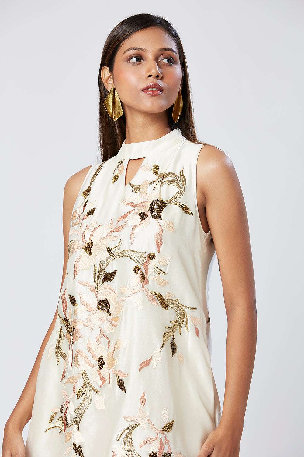 Leena - Pastel Sleeveless Tunic & Pants + Stole