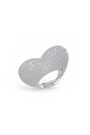 22kt chrome plated love ring in white prong set crystals.