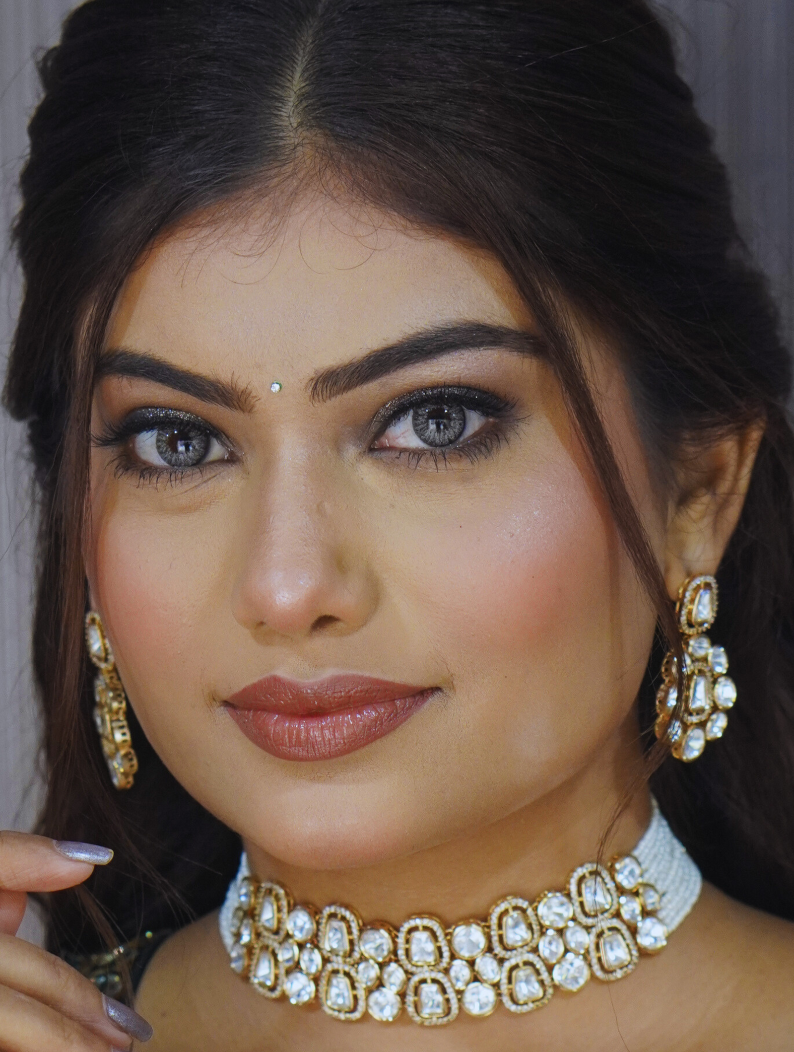 Moissanite Choker Necklace And Earring Set