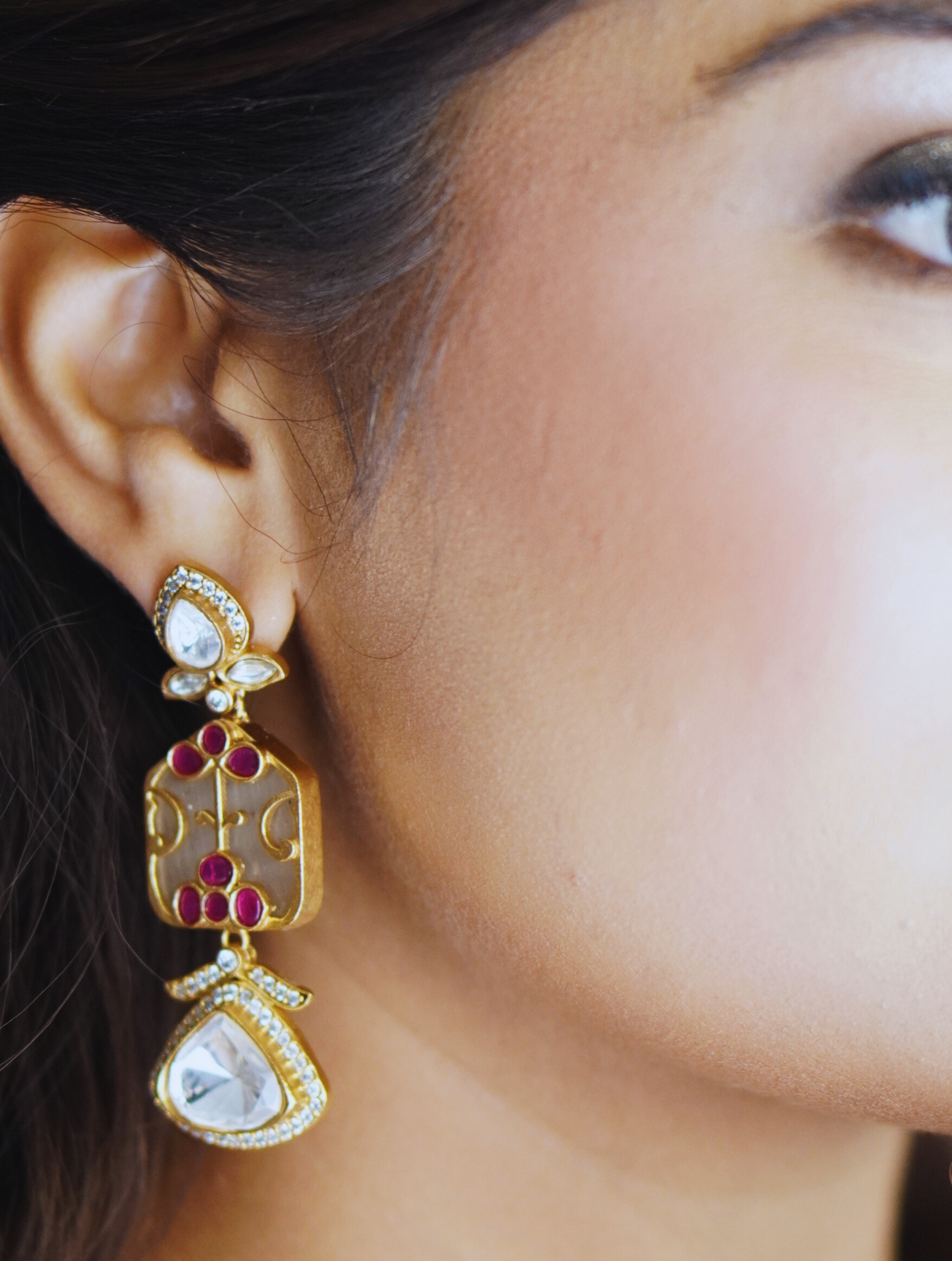 Moissanite Glass Earrings