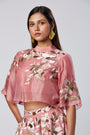 Tiana - Panelled Cocktail Skirt + Feather Crop Top