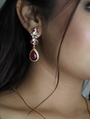 Moissanite Pendant Set With Red Stones
