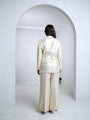 Machine embroidered powerful pant suit set