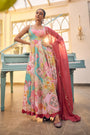 Blue Anarkali Features Intricate Handwork On The Neckline