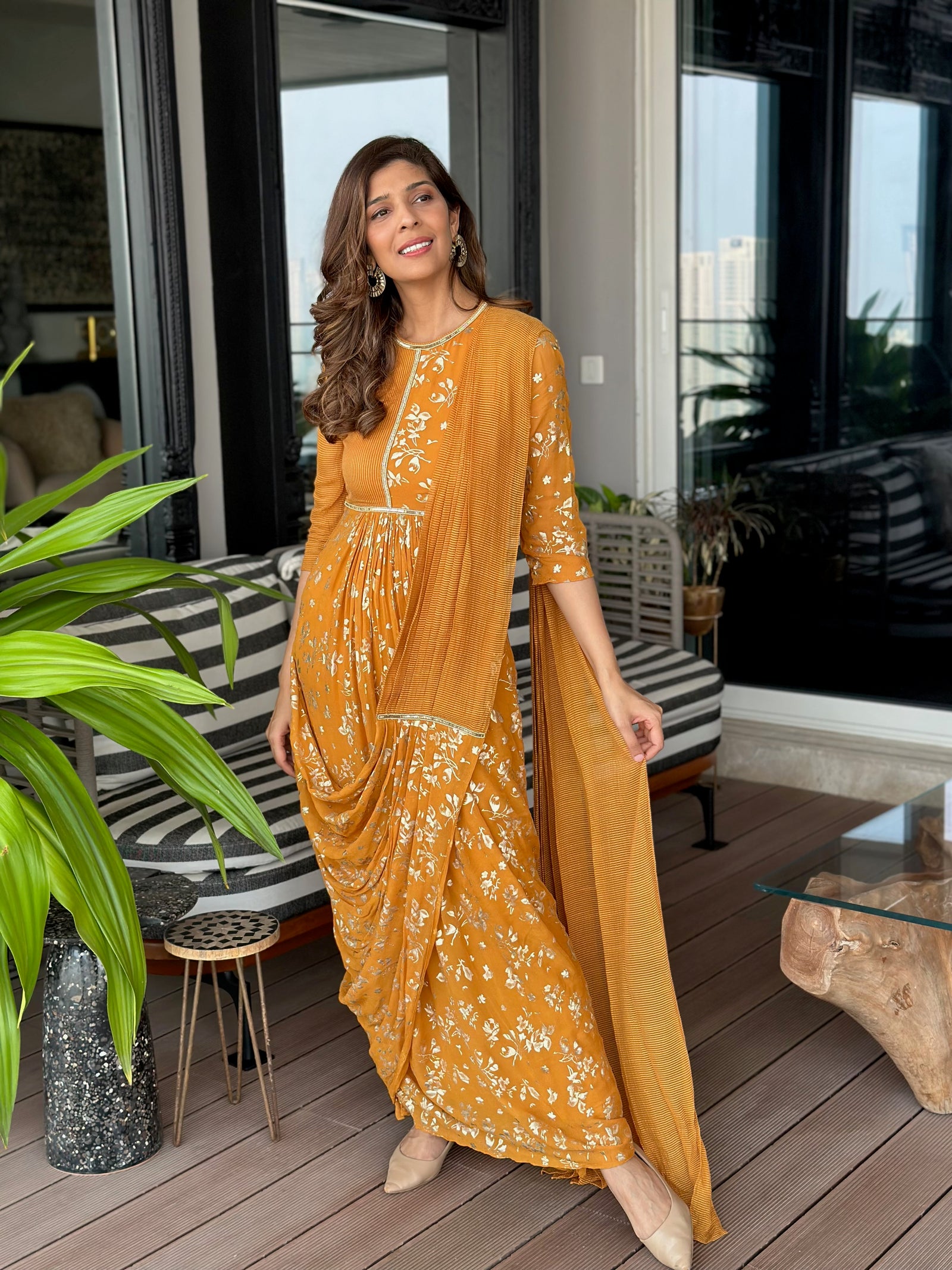 Ankle  Length Concept Saree Dress