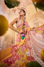 Multi-Printed, Embroidered Pre-Draped Saree Set