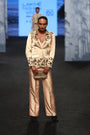 Beige embellished jacket with pants
