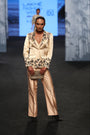 Beige embellished jacket with pants
