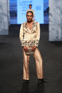 Beige embellished jacket with pants