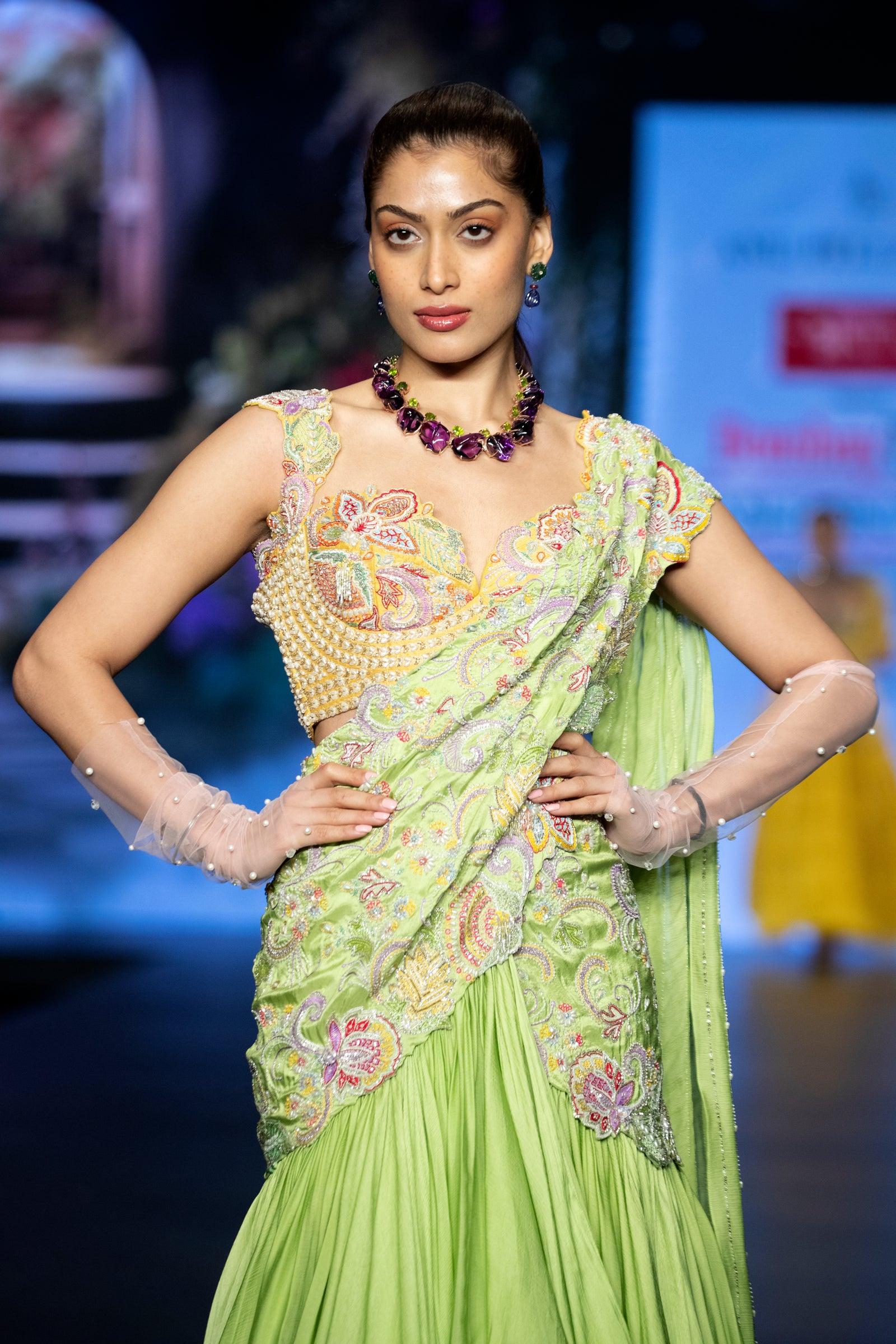 Kuha Pre-Draped Saree Set
