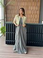 Two Piece set Of One Shoulder Floor Length Flared Dress