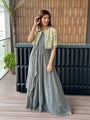 Two Piece set Of One Shoulder Floor Length Flared Dress