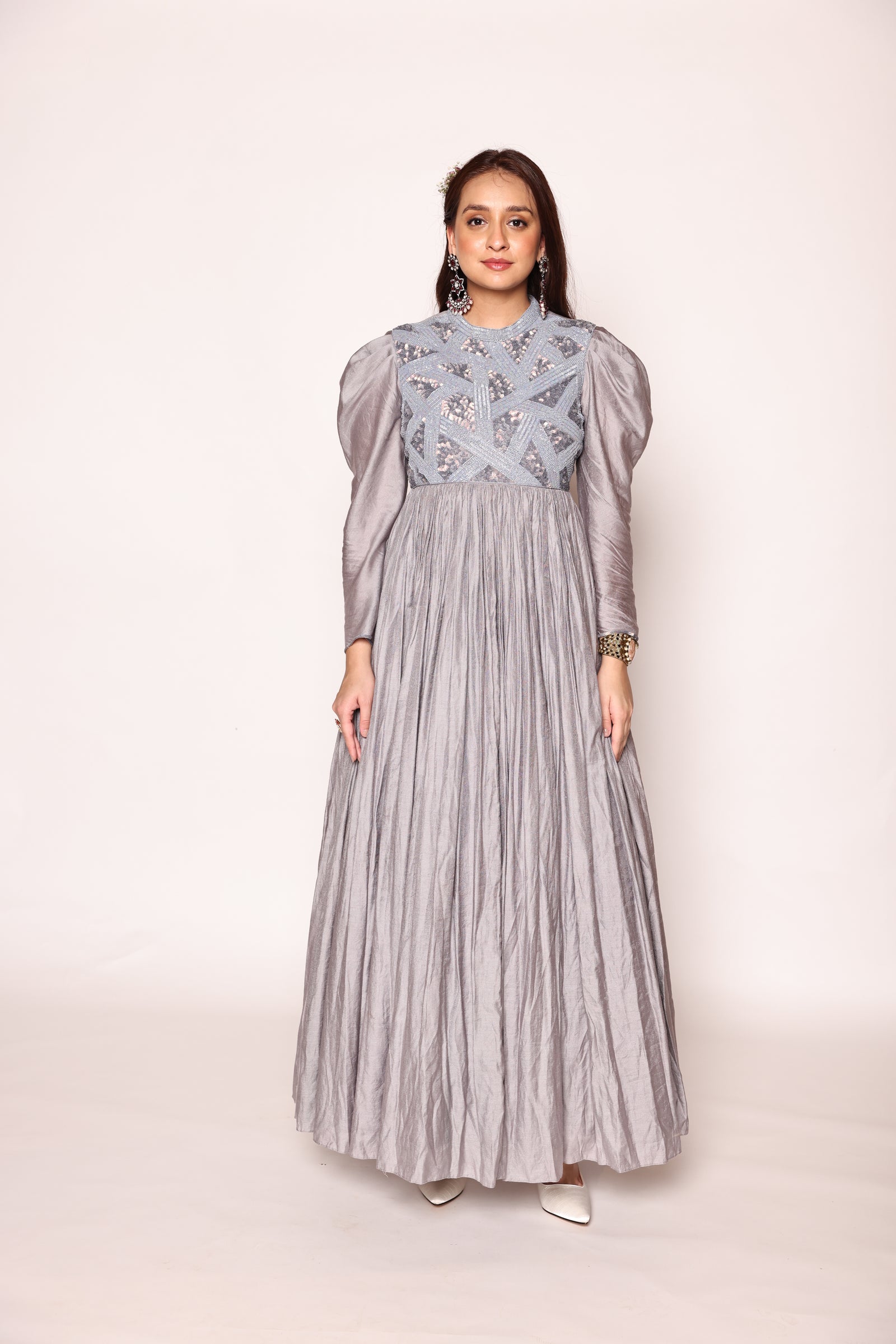 A Beautiful Floor Length Dress With Gathers