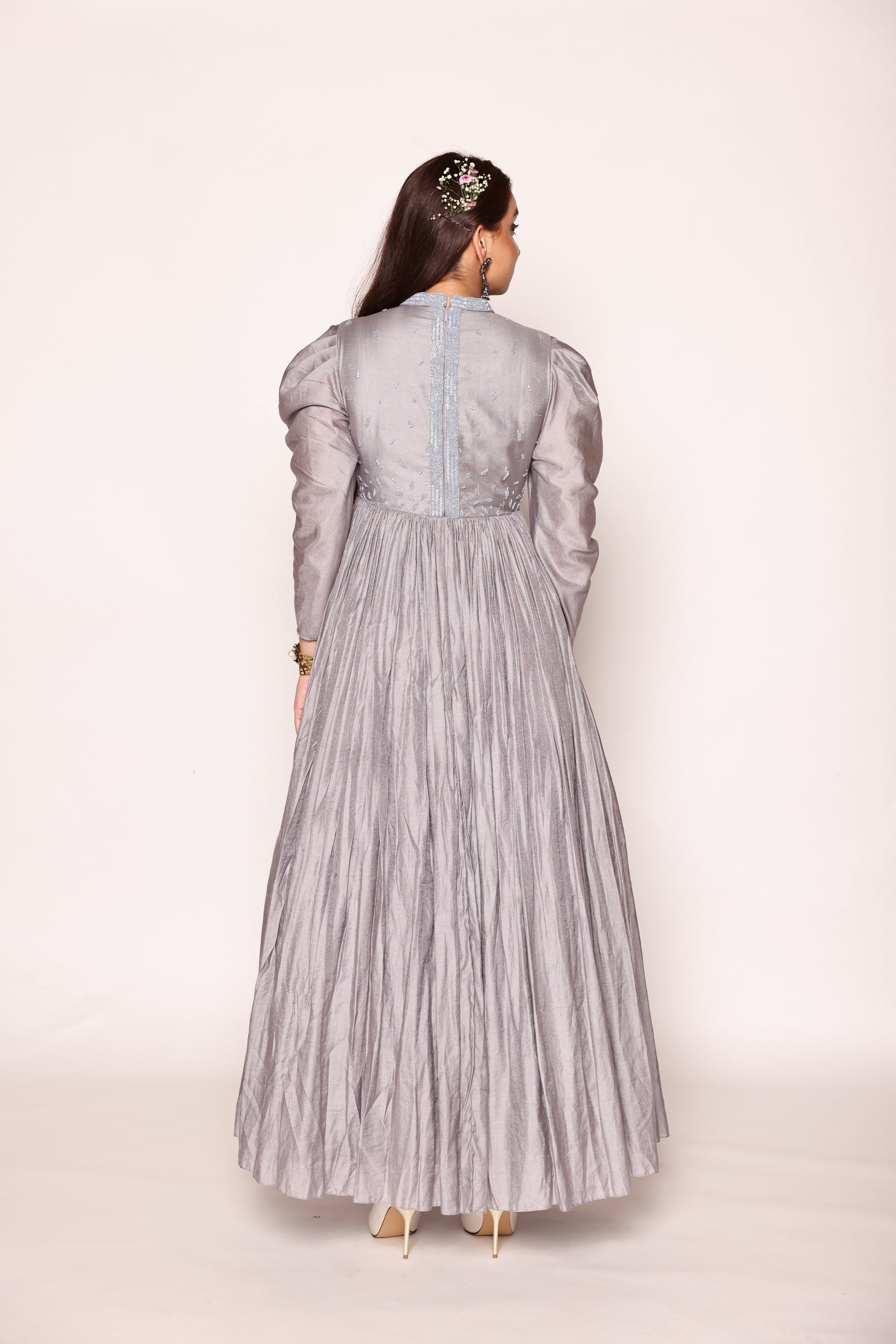 A Beautiful Floor Length Dress With Gathers