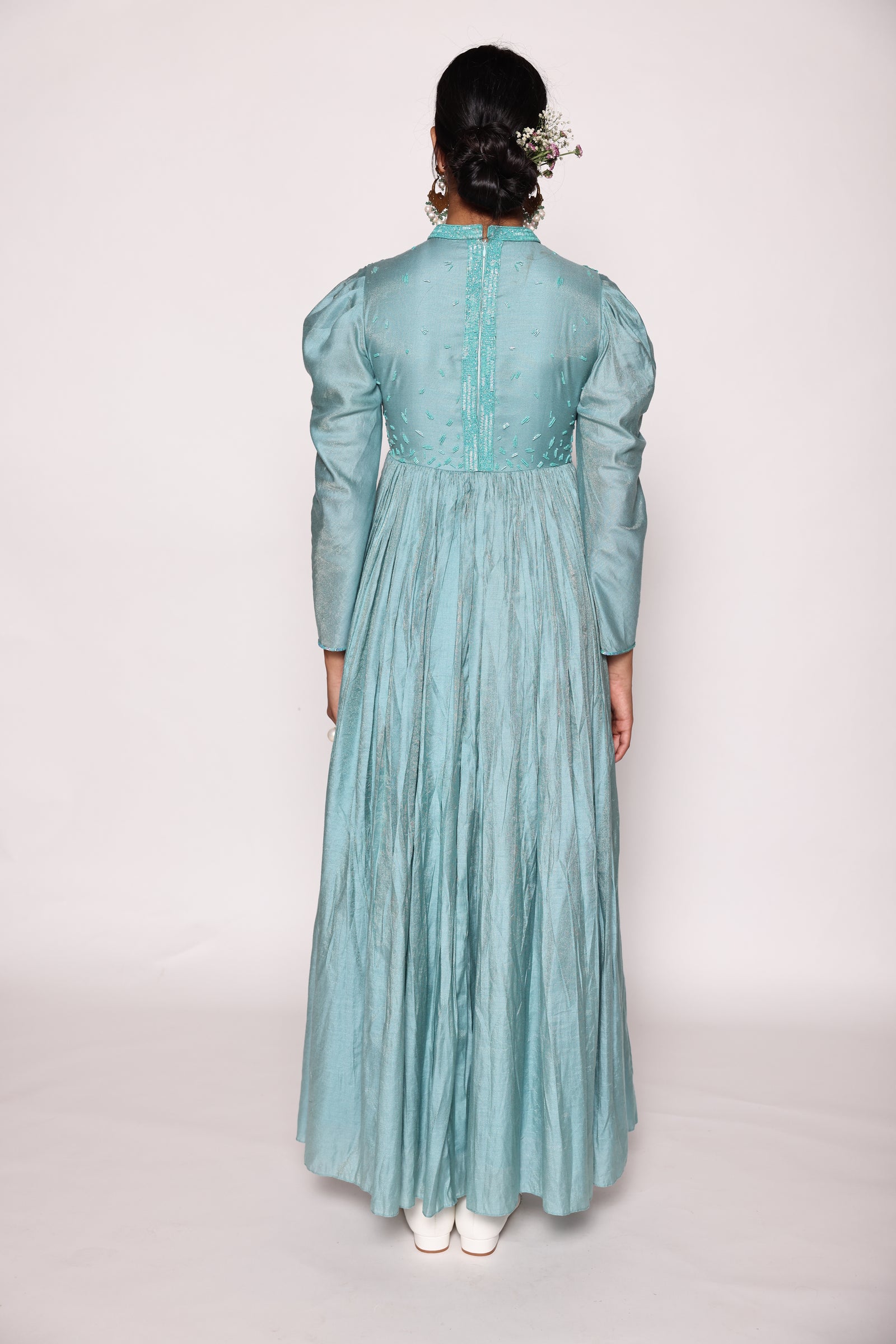 A Beautiful Floor Length Dress With Gathers