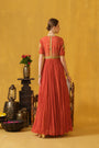 Close Neck Full Length Flared Dress