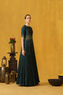Close Neck full Length Flared Gown